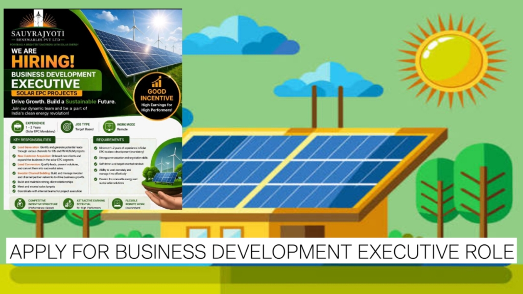 Latest Remote Jobs in Solar Sector | Apply for Business Development Executive Role