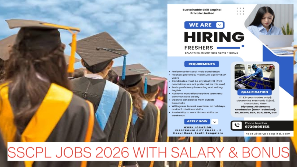 Latest Freshers Hiring in Bangalore | SSCPL Jobs 2025 with Salary & Bonus