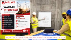 Malwa Infracon Jobs 2026 | HR, Accounts & Store Vacancy Walk-In Interview Details