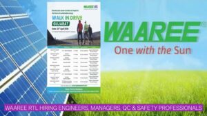Solar Industry Jobs in India 2026 | Waaree RTL Hiring Engineers, Managers, QC & Safety Professionals Walk-In Drive