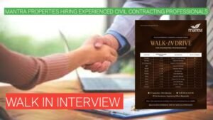 Pune Construction Jobs 2026: Mantra Properties Hiring Experienced Civil Contracting Professionals