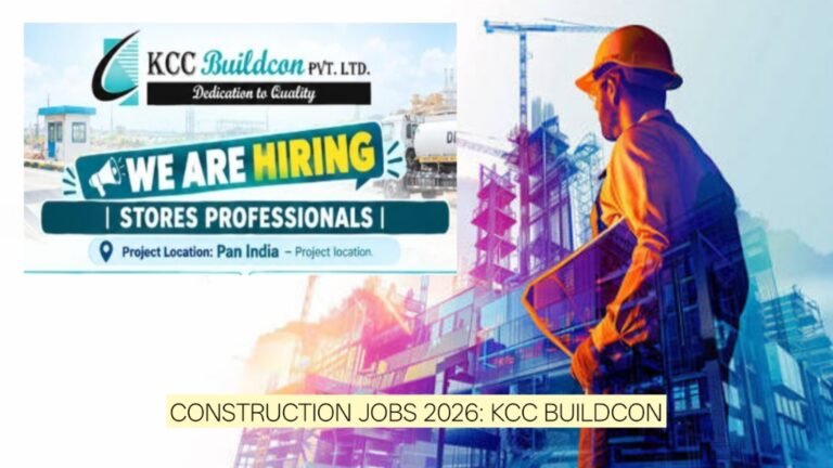 Construction Jobs 2026: KCC Buildcon Hiring Weigh Bridge Operators Across India