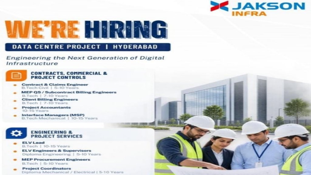 Jakson Infra Recruitment 2026: Data Centre Project Jobs in Hyderabad for Engineers